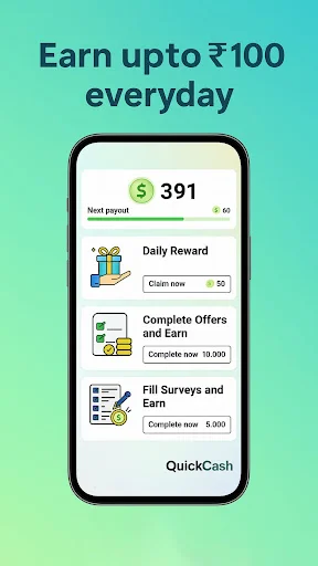 QuickCash: অনলাইনে টাকা আয় করুন – সহজ টাস্ক ও সার্ভে দিয়ে - Screenshot 1