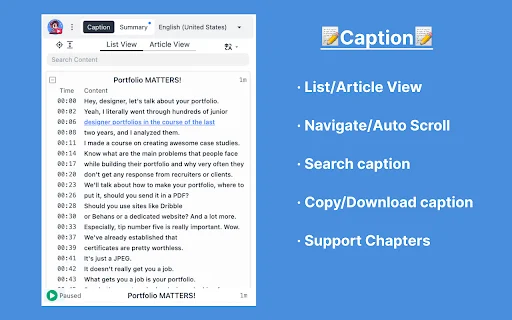 YouTube Caption ডাউনলোড করুন – সাবটাইটেল এবং ট্রান্সক্রিপ্ট টুল - Screenshot 2