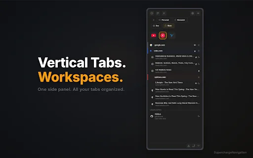 Vertical Tabs – Tab Manager ডাউনলোড করুন – সেরা ট্যাব ম্যানেজমেন্ট - Screenshot 1