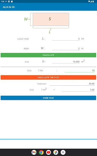 Linear Meter to m2 Calculator ডাউনলোড করুন – দ্রুত এবং নির্ভুল পরিমাপ - Screenshot 10