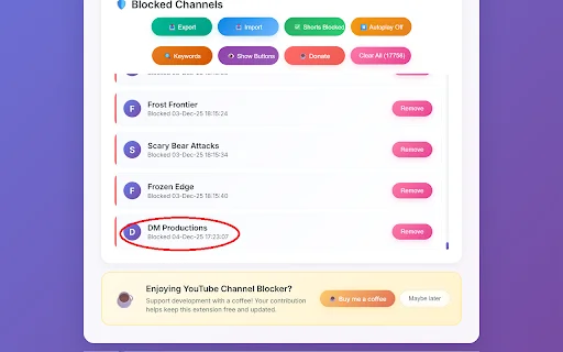YouTube Channel Blocker ডাউনলোড করুন – অপ্রয়োজনীয় কন্টেন্ট ফিল্টার করুন - Screenshot 4