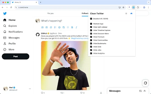 Clean Twitter ডাউনলোড করুন – X এর অপ্রয়োজনীয় ফিচার লুকান - Screenshot 3