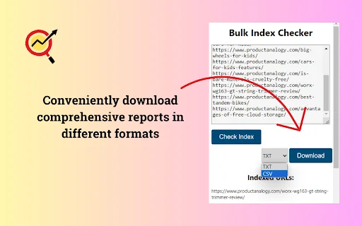 Bulk Index Checker ডাউনলোড করুন – Google Indexing স্ট্যাটাস চেক করুন - Screenshot 3