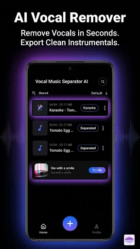Vocal Music Separator AI ডাউনলোড করুন – সেরা ভোকাল রিমুভার - Screenshot 1