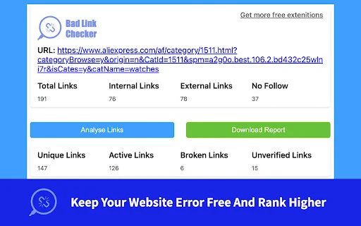 Website Broken Link and 404 Error Checker ডাউনলোড করুন – সেরা SEO টুল - Screenshot 1
