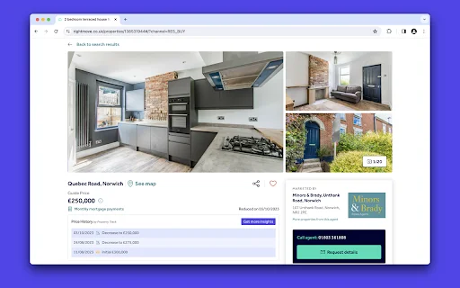 Property Track ডাউনলোড করুন – Rightmove প্রাইস হিস্ট্রি দেখুন - Screenshot 1