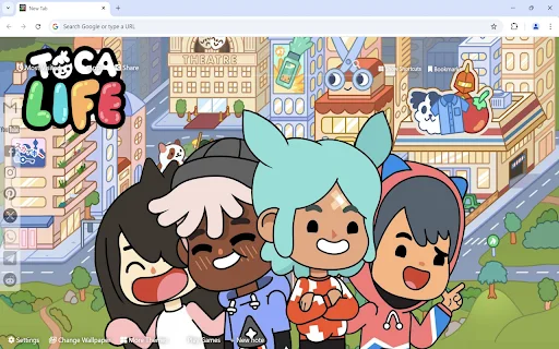 Toca Life World ওয়ালপেপার এক্সটেনশন ডাউনলোড – নতুন ট্যাব থিম - Screenshot 1