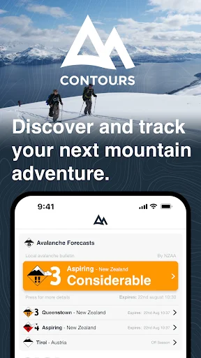 Contours: Ski Snowboard Tour ডাউনলোড করুন – সেরা GPS ট্র্যাকিং - Screenshot 1