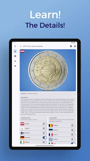 Euro Coins অ্যাপ ডাউনলোড করুন – আপনার ইউরো কয়েন সংগ্রহ ট্র্যাক করুন - Screenshot 11