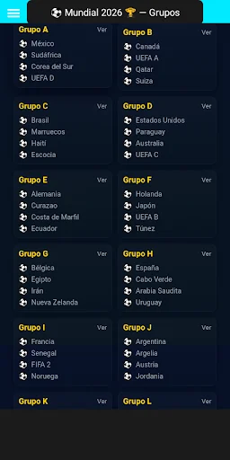 Mundial 2026 Fixture MexUsaCan ডাউনলোড করুন – বিশ্বকাপের সময়সূচি - Screenshot 1