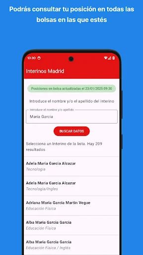 Interinos Madrid. Educación ডাউনলোড করুন – আসল পজিশন চেক করুন - Screenshot 5