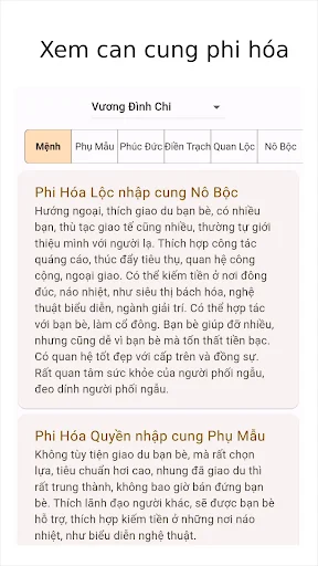 Lập Lá Số Tử Vi ডাউনলোড করুন – রাশিফল ও জ্যোতিষশাস্ত্রের সেরা অ্যাপ - Screenshot 16