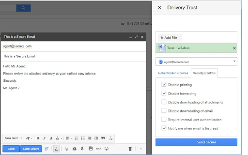 Delivery Trust® for Gmail ডাউনলোড করুন – নিরাপদ এনক্রিপ্টেড ইমেইল - Screenshot 1