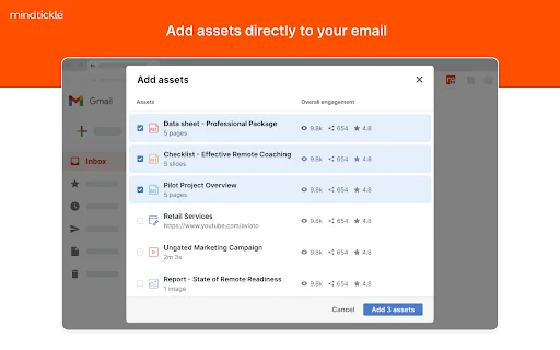 Mindtickle for Gmail ডাউনলোড করুন – সহজে সেলস অ্যাসেট শেয়ার করুন - Screenshot 2