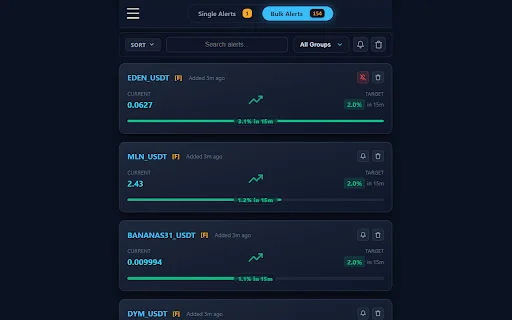 Crypto Price Alerts for Binance – লাইভ ক্রিপ্টো ট্রেডিং অ্যালার্ট - Screenshot 3