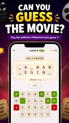 Hollywood Movie Quiz Game ডাউনলোড করুন – সেরা মুভি কুইজ গেম - Screenshot 1