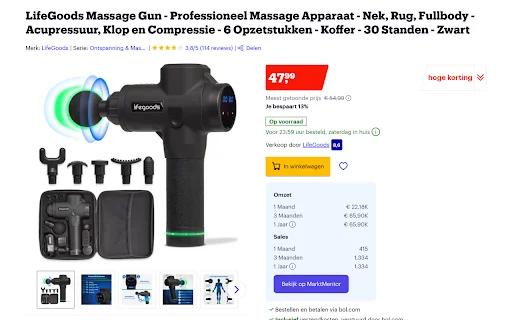 MarktMentor ডাউনলোড করুন – Bol.com এর জন্য সেরা প্রোডাক্ট রিসার্চ টুল - Screenshot 1