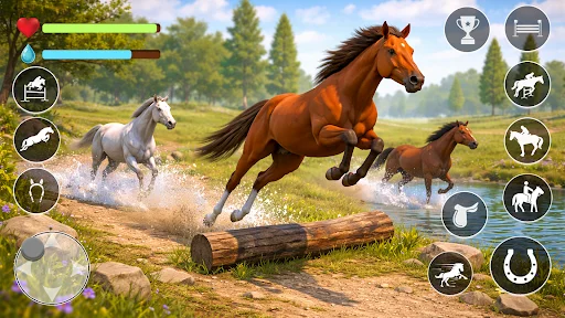 Horse Family Rider Animal Game ডাউনলোড করুন – সেরা ঘোড়া সিমুলেটর - Screenshot 2