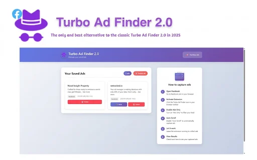 Turbo Ad Finder 2.0 ডাউনলোড করুন – সেরা ফেসবুক অ্যাড স্পাই টুল - Screenshot 1