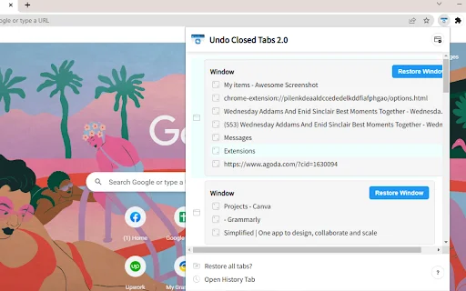 Undo Closed Tabs 2.0 ডাউনলোড করুন – ব্রাউজার ট্যাব পুনরুদ্ধারের সেরা টুল - Screenshot 2