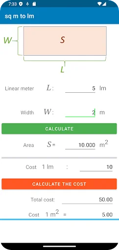 Linear Meter to m2 Calculator ডাউনলোড করুন – দ্রুত এবং নির্ভুল পরিমাপ - Screenshot 6