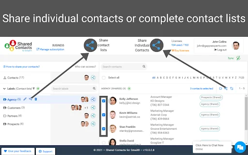 Google Contacts শেয়ার করুন সহজেই – Shared Contacts for Gmail ডাউনলোড - Screenshot 2