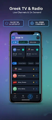 Greek TV Live & Radio ডাউনলোড করুন – সেরা গ্রিক বিনোদন অ্যাপ - Screenshot 2