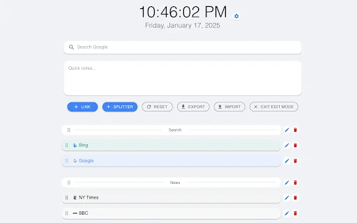 Awesome New Tab ডাউনলোড করুন – আপনার ব্রাউজারকে কাস্টমাইজ করুন - Screenshot 2