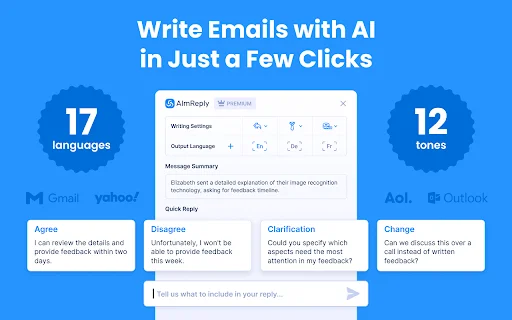 AImReply ডাউনলোড করুন – সেরা AI ইমেইল রাইটার ও গ্রামার চেকার - Screenshot 1