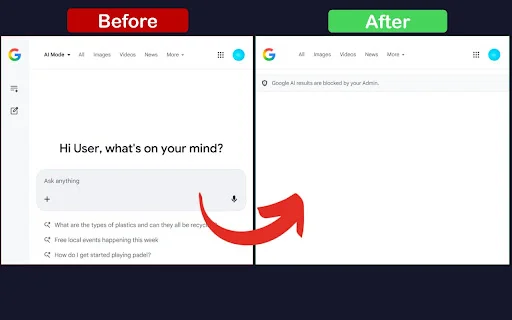 Disable Google AI Search ডাউনলোড করুন – গুগল এআই রেজাল্ট সরান - Screenshot 2