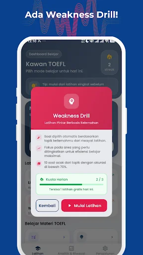 Kawan TOEFL ডাউনলোড করুন: সেরা TOEFL প্রস্তুতি ও অনুশীলন অ্যাপ - Screenshot 7