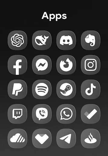 OneGlass 8 – Icon Pack ডাউনলোড করুন – আধুনিক ও মিনিমালিস্ট স্টাইল - Screenshot 3