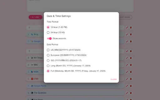 Awesome New Tab ডাউনলোড করুন – আপনার ব্রাউজারকে কাস্টমাইজ করুন - Screenshot 5