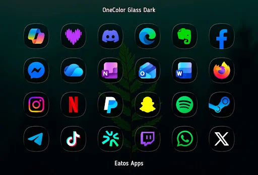 OneColor GlassDark – আইকন প্যাক ডাউনলোড করুন | সেরা গ্লাস ডার্ক থিম - Screenshot 4