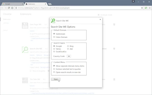 Search Site WE ডাউনলোড করুন – ওয়েবসাইট সার্চ টুলস - Screenshot 3