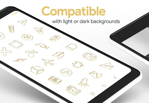 Lines Gold – Icon Pack ডাউনলোড করুন – গোল্ডেন আউটলাইন আইকন - Screenshot 3