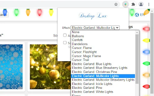 Desktop Lux: Effects ডাউনলোড করুন – ব্রাউজারের জন্য সেরা অ্যানিমেশন - Screenshot 1