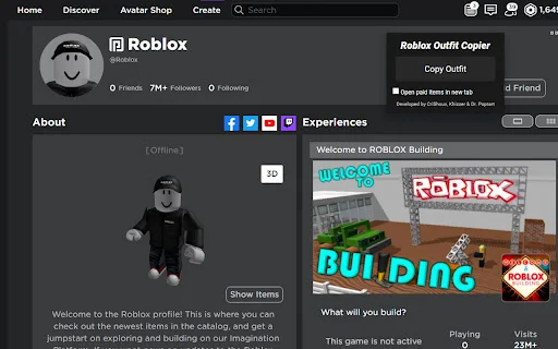Roblox Outfit Copier ডাউনলোড করুন – সেরা অবতার কাস্টমাইজেশন টুল - Screenshot 1