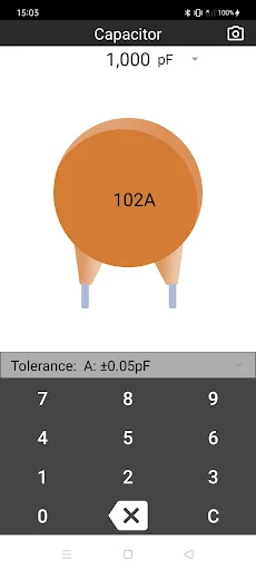 Read Capacitor Value ডাউনলোড করুন – দ্রুত ক্যাপাসিটর ক্যালকুলেটর - Screenshot 2