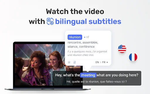 Netflix ও YouTube দিয়ে ভাষা শিখুন – eLang এক্সটেনশন ডাউনলোড করুন - Screenshot 3
