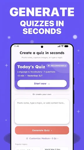 QuizGen: AI Quiz & MCQ Test ডাউনলোড করুন – সেরা কুইজ মেকার - Screenshot 1