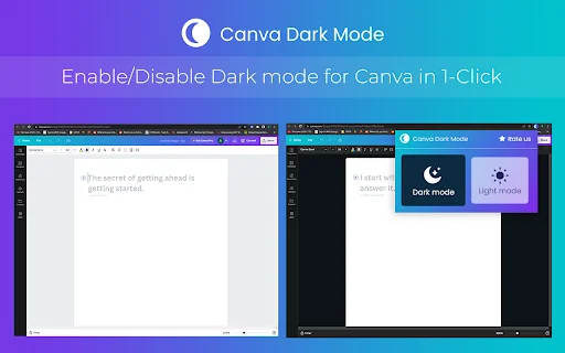Canva Dark Mode ডাউনলোড করুন – সেরা ডার্ক থিম এক্সটেনশন - Screenshot 1