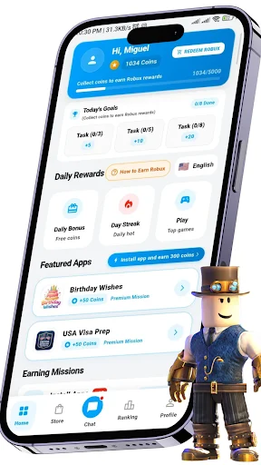 Robux Rewards ডাউনলোড করুন – বিনামূল্যে রব্লক্স গিফট কার্ড পান - Screenshot 1