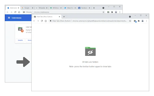 Hide Tabs (Panic Button) ডাউনলোড করুন – দ্রুত ট্যাব লুকান - Screenshot 1