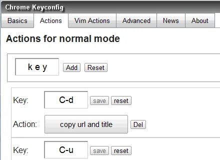 Keyconfig ডাউনলোড করুন – ক্রোম শর্টকাট কাস্টমাইজ করুন - Screenshot 1