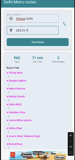 Delhi Metro Routes ডাউনলোড করুন – সেরা মেট্রো গাইড ও ভাড়া - Screenshot 3