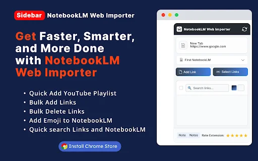 Notebooklm Web Importer ডাউনলোড করুন – এক ক্লিকে নোটবুক সেভ করুন - Screenshot 1