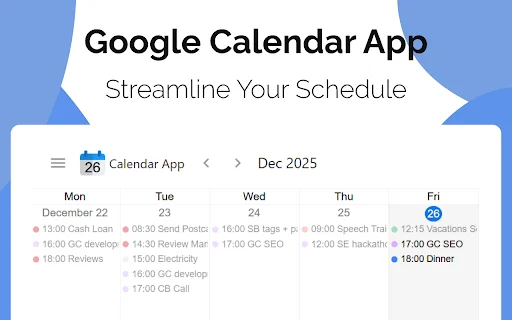 Calendar App ডাউনলোড করুন – গুগল ক্যালেন্ডার ডেস্কটপ ভার্সন - Screenshot 1