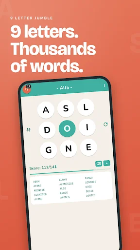 9 Letter Jumble – সেরা অ্যানাগ্রাম পাজল গেম ডাউনলোড করুন - Screenshot 1