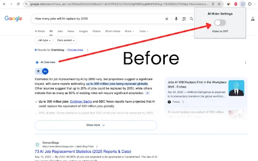 Google AI Overview Hider ডাউনলোড করুন – এআই রেজাল্ট বন্ধ করুন - Screenshot 1